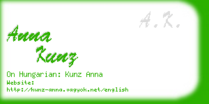 anna kunz business card